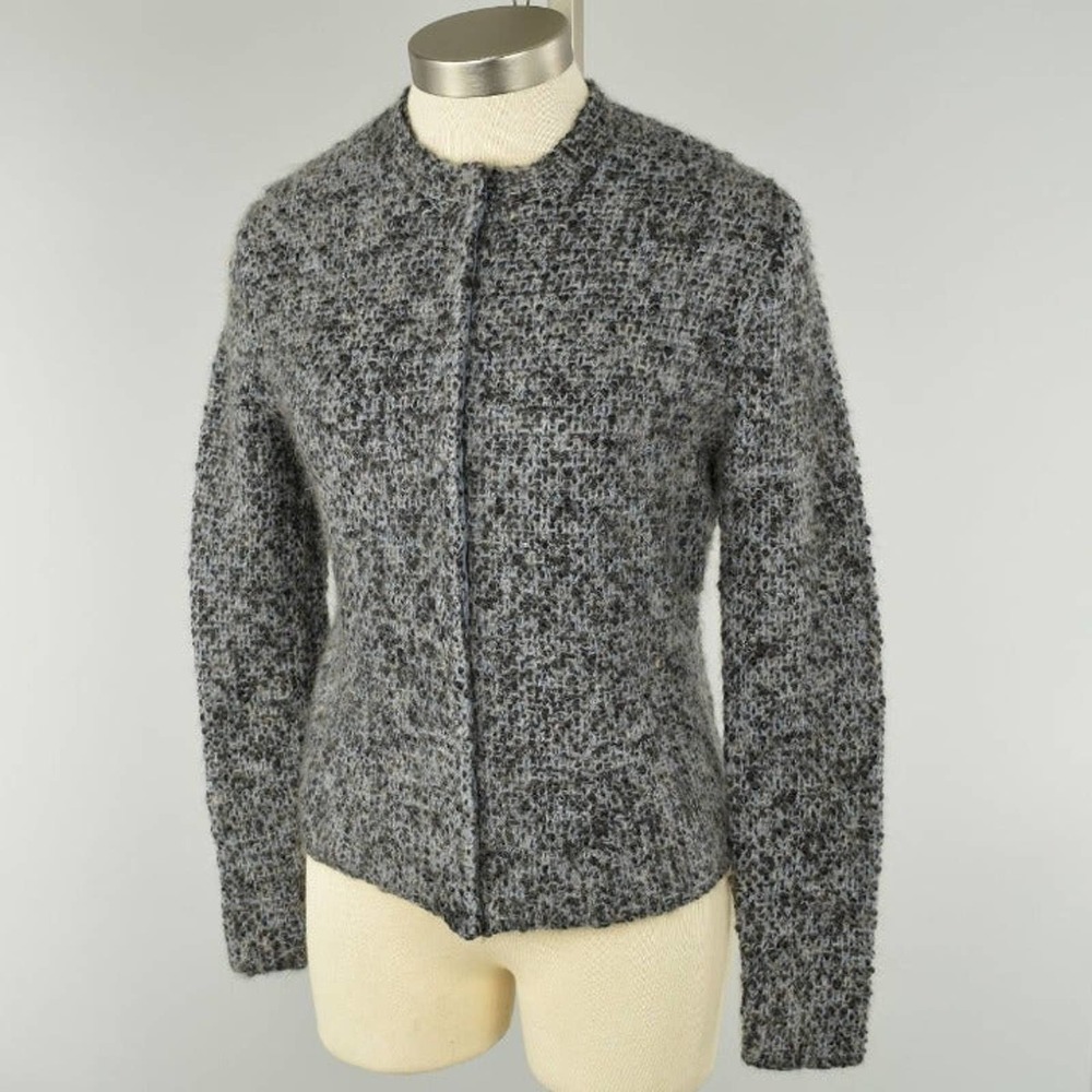 TSE Blue Fuzzy Wool Cardigan Medium